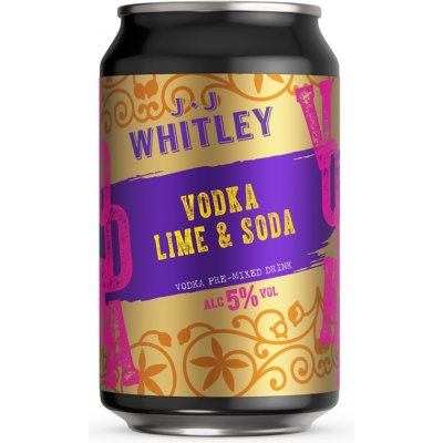 JJ Whitley Lime Vodka & Soda 5% 0,33 l (plech) – Zboží Dáma