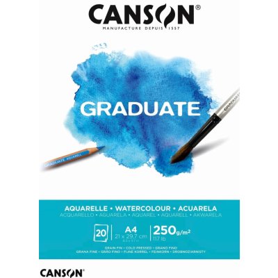 Canson Akvarelový papír Graduate Aquarelle blok A4 250g 20 listů – Sleviste.cz
