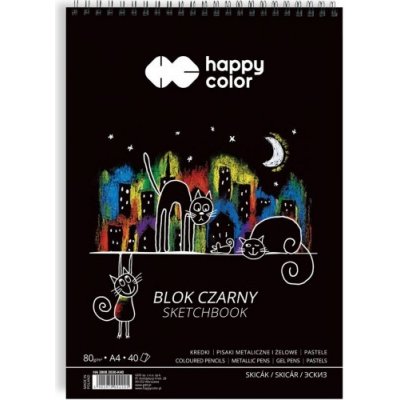 Happy Color Blok A4 spirála černý 80 g 40 listů 305318
