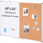 SucceBuy Korková tabule multifunkční 90 x 120 cm bílá a hnědá – Hledejceny.cz