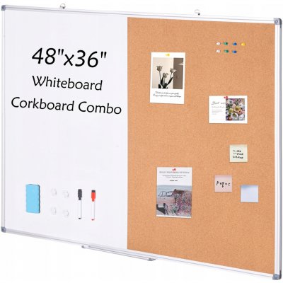 SucceBuy Korková tabule multifunkční 90 x 120 cm bílá a hnědá – Hledejceny.cz