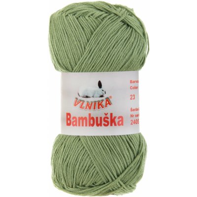 Pletací / háčkovací příze Vlnika BAMBUŠKA 23 khaki, klasická, bambusová, 50g/205m – Hledejceny.cz