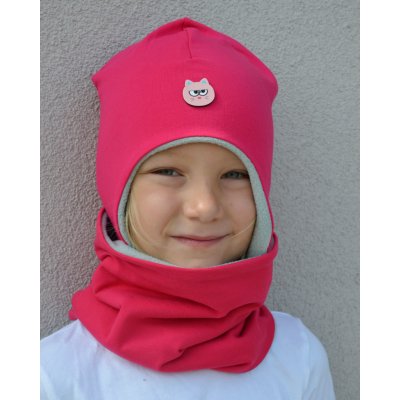 Elastický tunel zateplený Růžový/šedý fleece – Zboží Dáma
