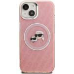 Karl Lagerfeld IML K&CH Heads Repeated Logo MagSafe Zadní Kryt pro iPhone 15 Pink – Zboží Živě