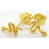 Náušnice Klenoty Budín dámské peckové zlaté náušnice na šroubek hadi H344