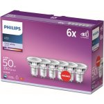 Philips žárovka LED 4,6 W, GU10, studená bílá, 6 ks – Zboží Mobilmania