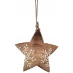 4Home Dekorace z mangového dřeva Snowflake Star 20 cm – Sleviste.cz