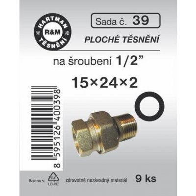 HARTMAN těsnění pryžové ploché na šroubení 1/2", sada č. 39 – Zboží Dáma