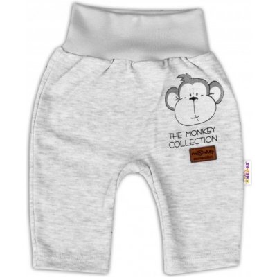 Baby Nellys Bavlněné tepláčky Monkey proužky sv. šedý melírek – Zboží Dáma