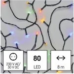 Emos D4AM02 80 LED dekor. řetěz 8M multicolor časovač – Hledejceny.cz