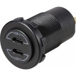 VOLTCRAFT Dvojitá zásuvka USB-C® 9 V - 30 V - 60 W Proudová zatížitelnost (max.)=3 A 12 až 24 V/DC