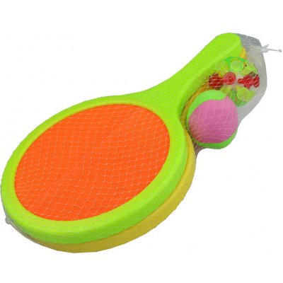 Set 2 rakety 36cm se 2 míčky 6cm na suchý zip na soft tenis plast v síťce – Zbozi.Blesk.cz