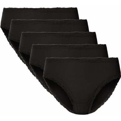 esmara Dámské kalhotky s krajkou 5 kusů černá – Zboží Dáma