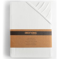 DecoKing bavlna jersey prostěradlo s gumou Amber bílé 180-200x200x30
