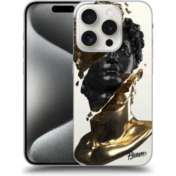 Picasee silikonový průhledný obal pro Apple iPhone 16 Pro - Gold - Black