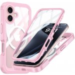 AppleKing nárazuvzdorné pouzdro s tvrzeným sklem a MagSafe pro iPhone 16 Plus - růžové – Zboží Mobilmania