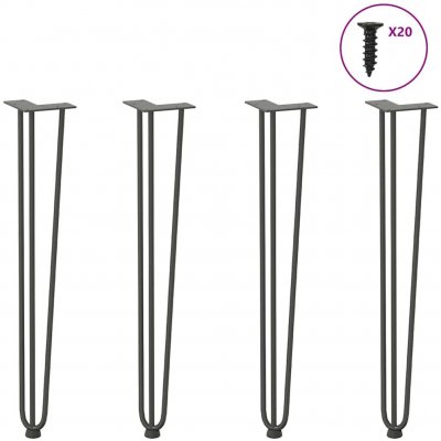 Omaxi 956119 Vlásenkové nohy pro konzolové stolky 4 ks antracitové 72 cm masivní ocel – Sleviste.cz