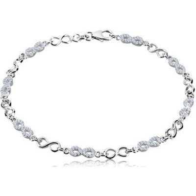Šperky eshop stříbrný symboly nekonečna ležící osmičky se zirkony Q21.16