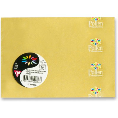 Obálka Clairefontaine zlatá, stříbrná, C6, samolepicí, 20 ks - zlatá – Zboží Živě