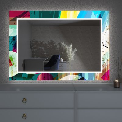 Artalo LED zrcadlo s dekorem D1 50 x 50 cm