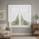 Dekorační panelová oblouková krátká záclona ERYKA 160 bílá 160x140 cm MyBestHome – Hledejceny.cz