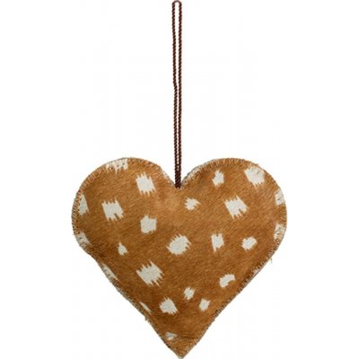 Závěsná dekorativní ozdoba velké srdce z hovězí kůže - 20*5*20cm – Zboží Mobilmania