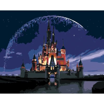 ZUTY Malování podle čísel KOUZELNÝ DISNEY ZÁMEK Rozměr 40 x 50 cm Rámování bez rámu a bez vypnutí plátna – Zboží Mobilmania