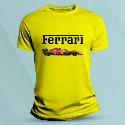 Sandratex Bavlněné dětské tričko Ferrari F1 Žlutá – Zboží Dáma
