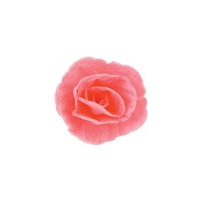 Dekorace oplatková - Růže malá 30 mm, růžová, 3 ks