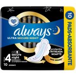 Always Ultra Secure Night Protection hygienické vložky s křidélky 10 ks – Zboží Mobilmania