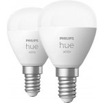 Philips HUE Sada LED žárovek, 5,7 W, 470 lm, teplá bílá, E14 2 ks – Hledejceny.cz