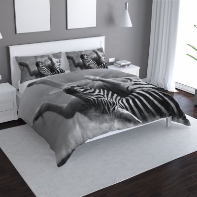 Sablio Povlečení Válející se zebra 140x220 70x90 – Zboží Mobilmania