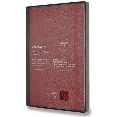 Moleskine Zápisník kožený tvrdé desky L, linkovaný, červený linkovaný A5 88 listů – Zboží Živě