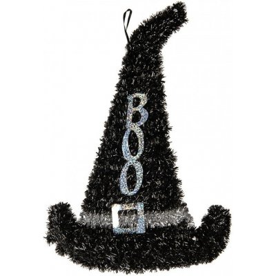 Clayre & Eef Halloweenská závěsná dekorace Čarodějnický klobouk BOO - 28*2*39 cm – Hledejceny.cz