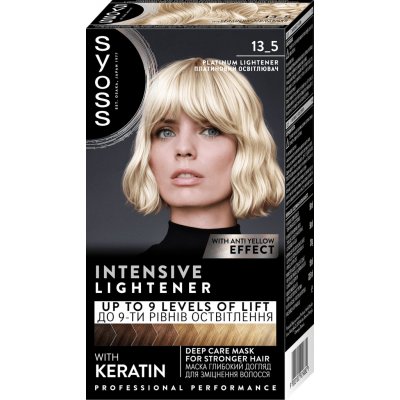 Syoss Lightening Blond 13-5 Intenzivní platinový zesvětlovač Platinum Lightener profesionální barva na vlasy – Zboží Dáma