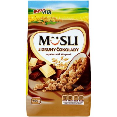 BonaVita müsli 3 druhy čokolády 700 g – Zbozi.Blesk.cz