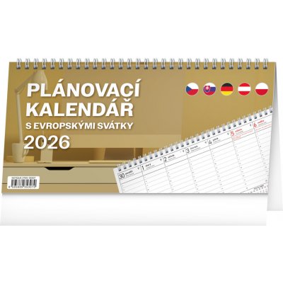 Stolní Plánovací s evropskými svátky 2026 – Sleviste.cz