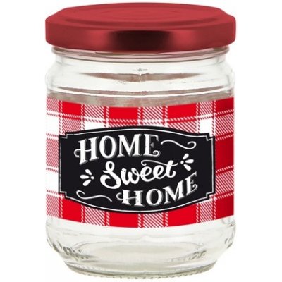 Cerve sklenice zavařovací s víčkem dekor HOME SWEET HOME 100ml – Zboží Dáma