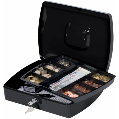 Příruční pokladna Q-Connect s mincovníkem - 33 x 9 x 23,5 cm, černá – Sleviste.cz