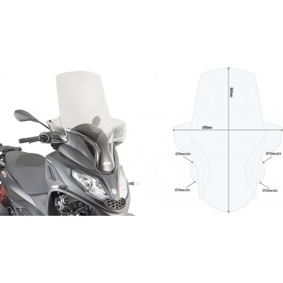 D5614St plexi čiré Piaggio Mp3 300 Hpe (19-24), vxš840x690 mm – Sleviste.cz