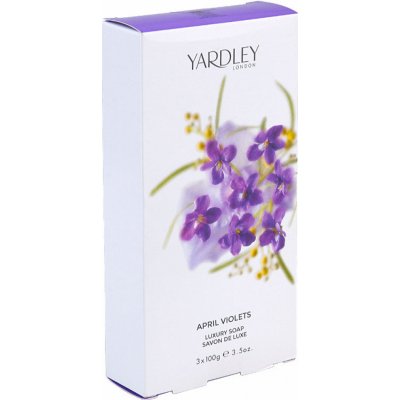 Yardley April Violets sada mýdel 3 x 100 g – Hledejceny.cz