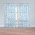 Sablio Záclony Bílé puntíky na modré: 2ks 150x250cm – Hledejceny.cz