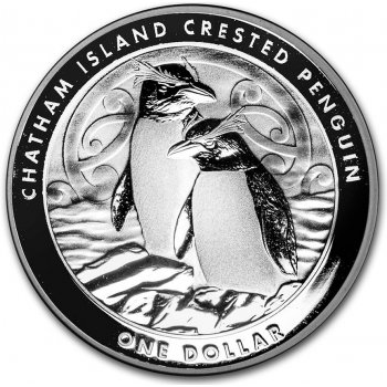 New Zealand Mint Nový Zéland Chatham Island Crested Penguin BU 1 Oz