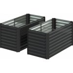 Outsunny Sada 2 vyvýšených záhonů 120x60x60 cm | tmavě šedá – Sleviste.cz