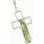 My Moldavite Stříbrný přívěsek s přírodním vltavínem kříž 26 231 – Hledejceny.cz