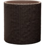 Keter Large Cylinder L Květináč 44 x 44 x 44 cm ratan hnědý – Sleviste.cz