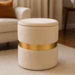 Takoy Taburetka světle béžová se zlatým detailem - 2. třída – Zboží Mobilmania