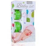 T-tomi Baby set bambusová osuška + kočárkový kolíček Bílá/zelený – Zboží Dáma