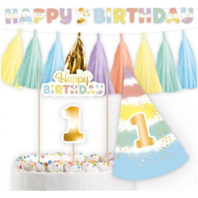 Amscan Party set Rainbow 1st Birthday 4 ks