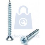 Vrut se zápustnou hlavou křížová drážka, plný závit, ZINEK BÍLÝ 4 x 16, balení 1000 ks – Zboží Mobilmania